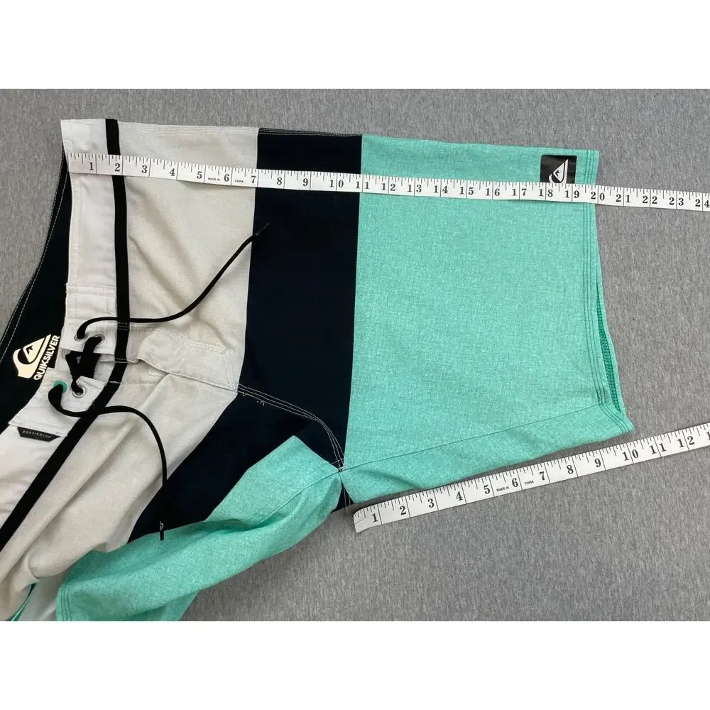 Quiksilver Board Shorts Mens 34 Performance Swim‎ Cargo Stretch 10